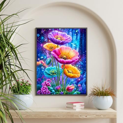 Diamond Art Kits for Adults & Beginners, Flower Diamond Painting Kit
