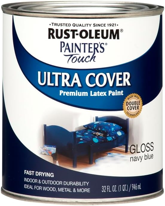 Rust-Oleum Painter's Touch Latex Brush-On Paint, Gloss Navy Blue