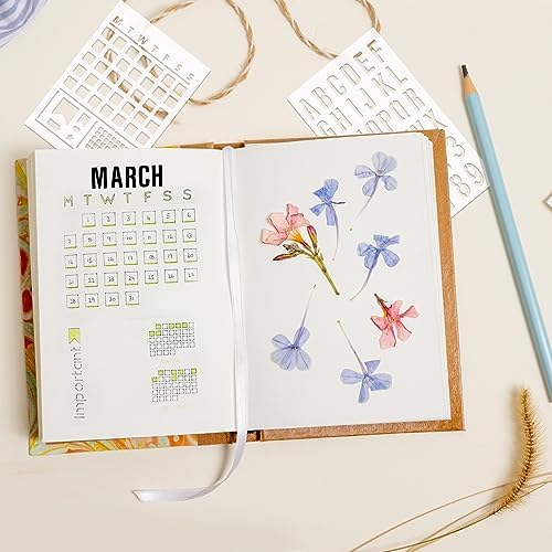 16 Pieces Journal Stencils for Dotted Journals Supplies, Happy Planner Stencils for Journaling DIY Drawing Templates Accessories Kit for Notebook Cards Scrapbook (16 Journal)