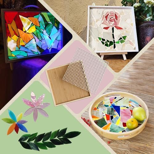 12"x12" Stained Glass Cutting Mat, 2 In 1 Bamboo Stain Cutting Board for Crafting, Stained Glass Tools and Supplies