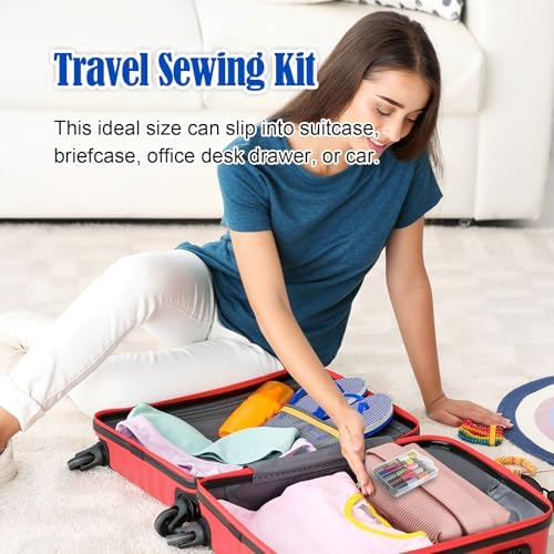 Mini Sewing Kit, Portable Sewing Kit, Portable Travel Sewing Box Kit for Adults Supplies Repair Project (20)