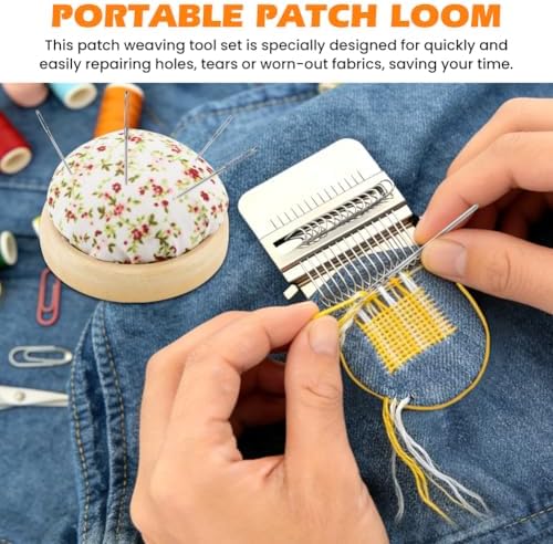 Mini Darning Mushroom Loom Kit, 14 Hooks Weaving Tool