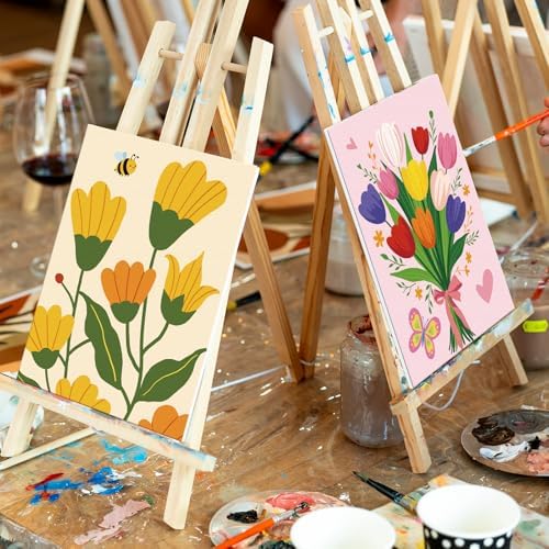 Louise Maelys 5x7 Inch Pre Drawn Canvas to Paint,12 Packs Floral Theme