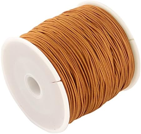 100 Yards 0.8mm Braided Nylon Crafting Thread Chinese Knotting Beading String Macrame Cord Rope for Necklace Bracelet Jewelry Craft Making, Chocolate