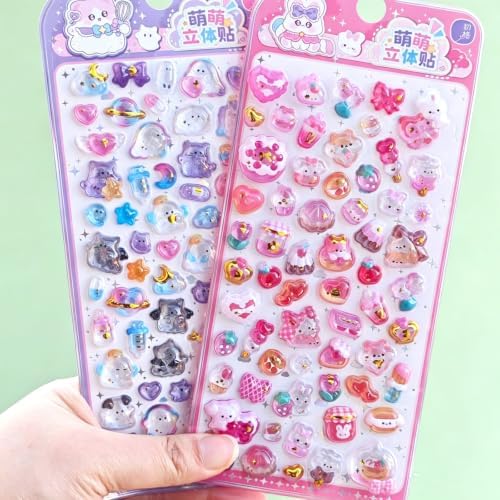 3D Puffy Stickers, Kawaii Resin Decorative Stickers for Phone Case, Notebook, Scrapbooking (Style 16)