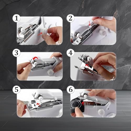 Handheld Sewing Machine,Sewing Machines for Beginners,Portable Electric Mini and Samll Hand Held Kit for Adults Included Mannual and Accessories,Sewing Hem Quick Stitching (White-1)