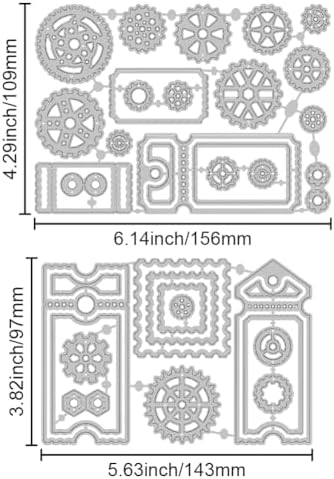 GLOBLELAND Gear Ticket Cutting Dies for Card Making Bookmark Frame Cut Die for DIY Scrapbooking Journal Embossing Paper Craft Decor