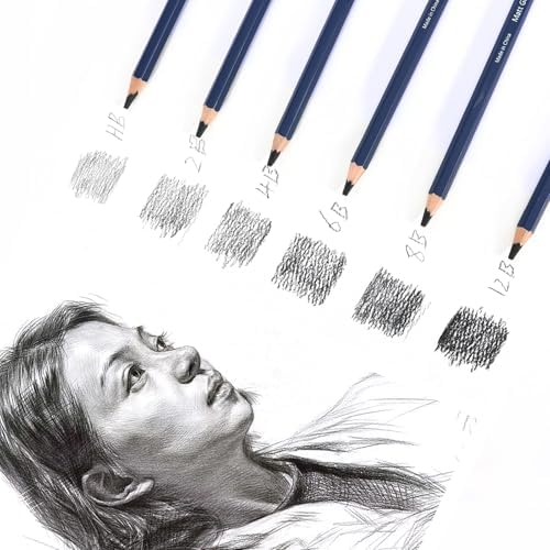 H & B Profession Sketch Pencils 9-Piece, Matte Sketch pencils, Sketch Pencil Set for Drawing, Shading, and Sketching for Beginners, Artists and professional artists