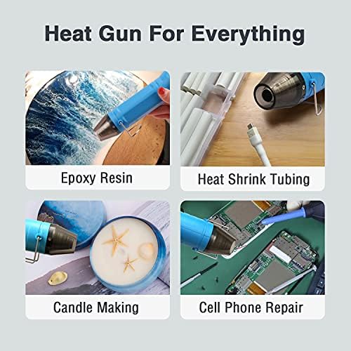 LDK Mini Heat Gun, 300W 2-Temp Settings Fast Heat Hot Air Gun | 392℉ & 662℉ Multi-Purpose Electric Heating Tools Shrink Pen for Crafts, Shrinking PVC, DIY, Embossing, Candle Making