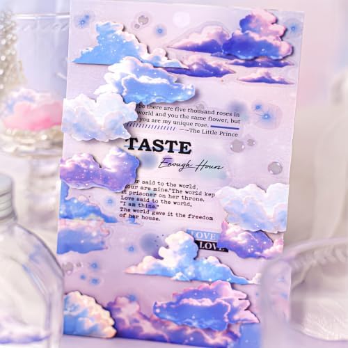 PET Tape Stickers for Journaling,Dreamy Cloud Stickers for Scrapbooking
