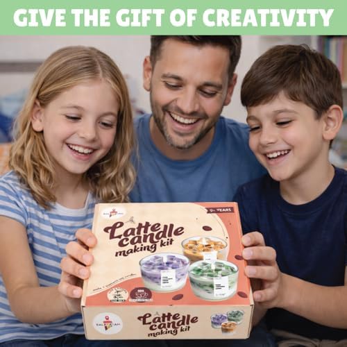Kalakaram Latte Candle Making Kit | Make 3 Aromatic Candles with Natural Soy Wax | Perfect for Beginners, Home Décor & Gift Set | DIY Candle Kit for Home Décor, Gifting & Hobby Craft (Latte Theme)