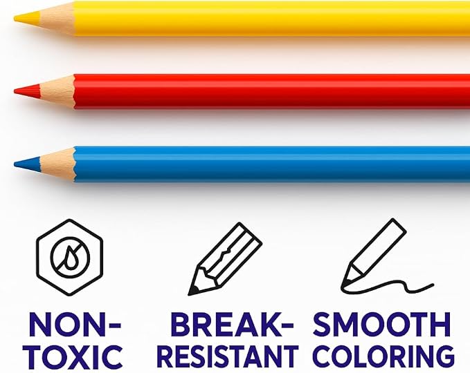 Colored Pencils Set, 24 Vibrant Pre-Sharpened Art Pencils for Adult Coloring, Sketching, Drawing, Shading, Blending, and Creative Projects