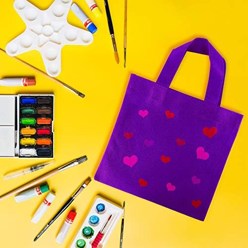 Super Z Outlet Assorted Colorful Solid Blank Fabric Tote Party Gift Bags Rainbow with Handles for Birthday Favors, Snacks, Decoration, Arts & Crafts, Event Supplies (12 Pack)(8" Inches)
