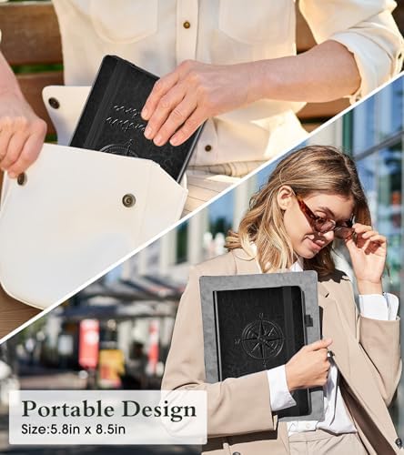 PAIBAS Blank Journal Notebook for Women Men,160 Pages,A5 Hardcover Sketchbook for Drawing, Sketch book, Unlined Notebooks for School,Work, Note Taking,Travel Journals for Writing 5.8"x8.5" (Black)
