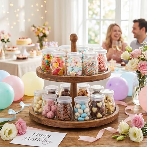 30 Pack 7oz Glass Jars with Cork Lids & PE Lids, Yogurt & Candle Jars