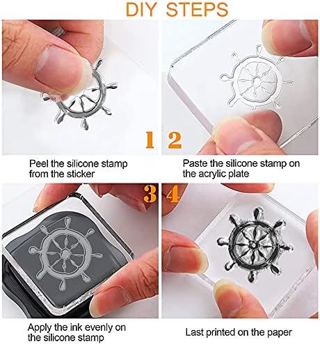 Summer Beach Vocation Clear Stamps for Card Making Decoration, Ocean Sea Sun Sand Words Castle Transparent Rubber Seal Stamps for Photo Card Album DIY Scrapbooking Crafting Supplies