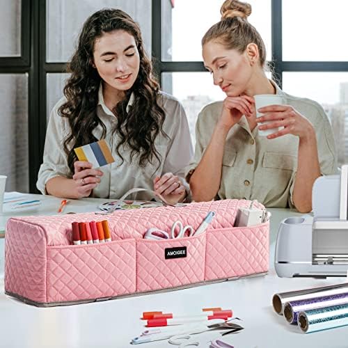 AMOIGEE Padded Dust Cover for Criicut Maker 4, Maker 3, Maker, Explore 4, Explore 3, Explore Air 2, Protective Machine Cover with Handle, Storage Pockets for Craft Accessories and Suppliers