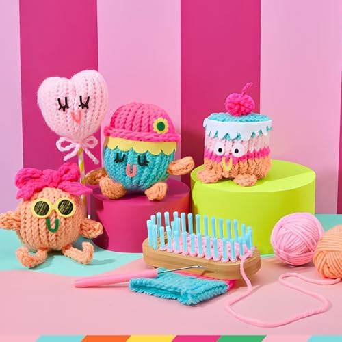 Bright Stripes Nimble Knitter Adjustable Loom Craft Kit for Kids, Ages 8+