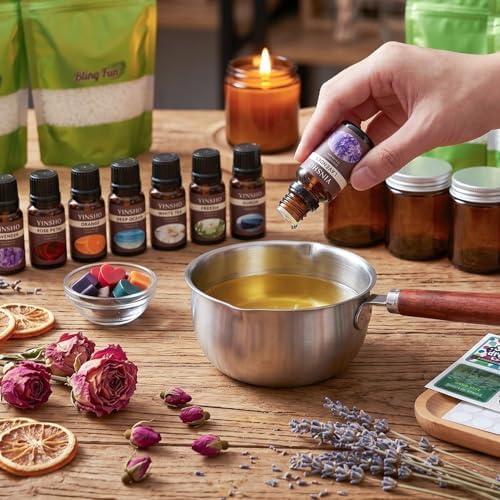 Blingfun Soy Wax for Candle Making Kit-DIY Candle Making Supplies Include Soy Wax, Candle Tins,Pouring Pot, Essential Oils, Thermometer & More, Perfect as Home Decoration