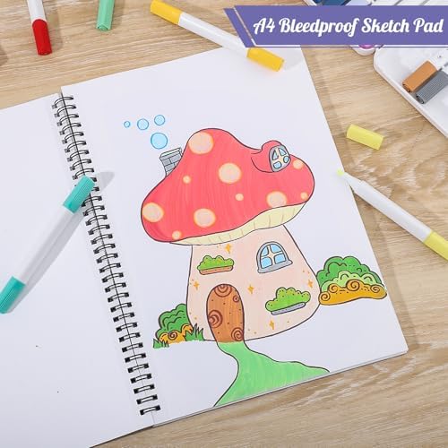 8.3×11.7In Marker Paper Pad, 50 Sheets Bleed-Resistant Paper, Spiral Bound