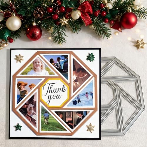 Metal Cutting Die for Scrapbooking - Cut Stencils for DIY Scrapbook Photo Album Decorative Paper Card, Card Making Supplies & Crafting Die Cut (Octagonal Frame 4.7 x 4.7 in)