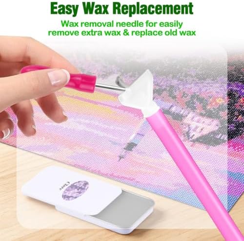 Scented Diamond Painting Wax, Handmade Natural Beeswax for Diamond Art Painting Pen, Long-Lasting Stickiness No Residue Drill Wax with Picker Tool, Diamond Art Accessories and Tools (Clove)