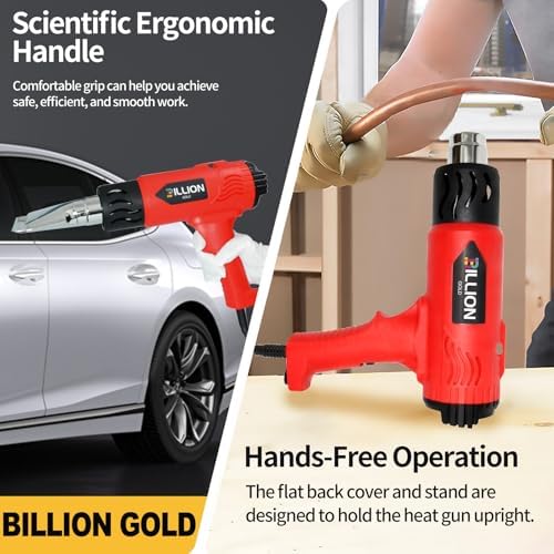 1800W Heat Gun - BILLION GOLD 3D Grip Heavy Duty Hot Air Gun 120℉-1200℉