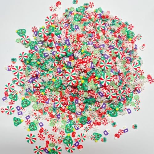 100G Polymer Clay Sprinkles for Crafts, 3D Fimo Assorted Slices Embellishments for DIY Crafts Nail Art Lip Gloss Supplies Cellphone Decoration Accessories (White)