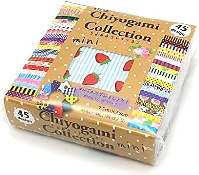 Toyo Japanese Origami Paper - Chiyogami Collection Mini (7.5cm x 7.5cm Each) 45 Designs - 180 Sheets Total