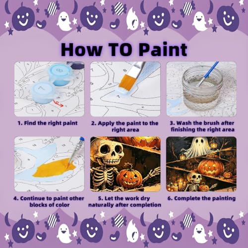 Arttoplus Halloween Paint by Numbers Kit for Adults Beginner 16x20 inch