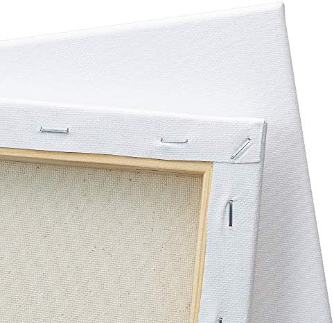 NEXCOVER Stretched Canvas - 8 Pack 11x14 Inch, 5/8" Profile Thick Pinewood Frame, Blank White Painting Canvas for Acrylic Oil Tempera Gouache Paint, for Beginners Kids Students Artists DIY Craft/Decor