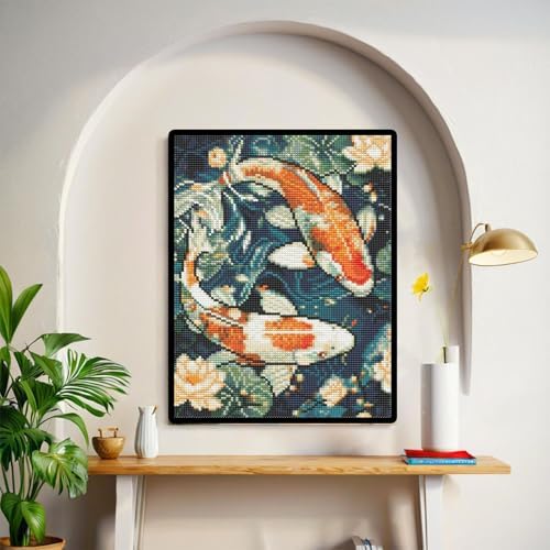 bleihum Diamond Art Kits for Adults Koi, 5D Diamond Painting 12x16inch