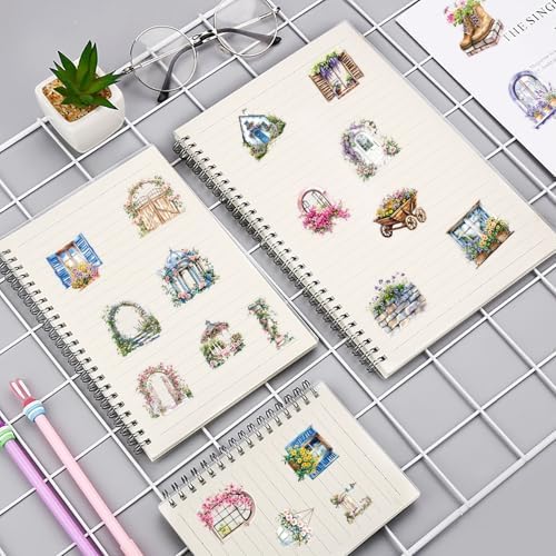 50PCS Garden Stickers Aesthetic PET Sticker Garden Flower wall Decal Waterproof Decorative Decals for Scrapbook DIY Crafts Album Bullet Journal Planner Water Bottles Laptop Phone (Garden Sticker)