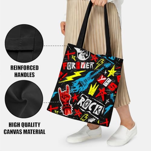 Canvas Tote Bag Gifts for Women Music Dance Sewing Lovers, Double-Sided Print Bags
