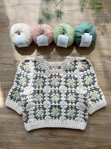 Fine Weight Knitted and Crocheted Cotton Yarn, 100% Long Staple Cotton Yarn, Baby Sports, 2 Packages of 100g/3.52oz (Per Skein 50g/162yards)-Jungle Green