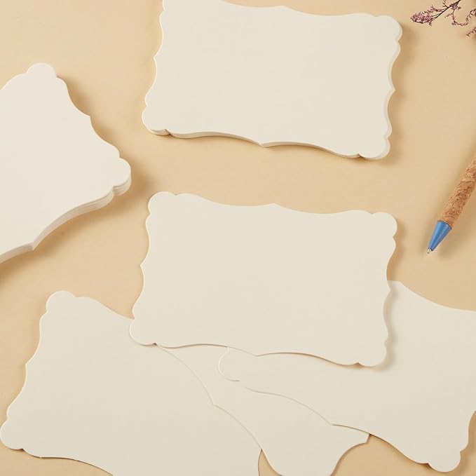 50 Pack Blank Kraft Greeting Cards, Cream, 5x7IN