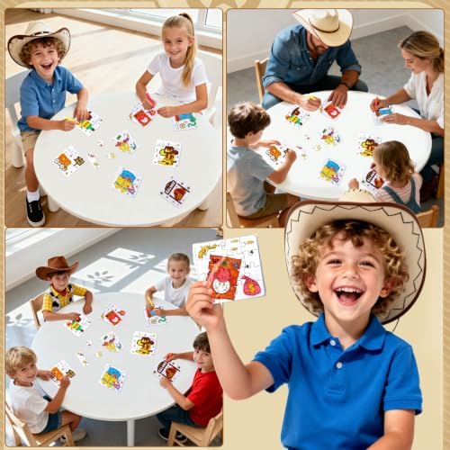 Western Cowboy Coloring Jigsaw Puzzle for Kids-DIY Horse Craft Party Favors