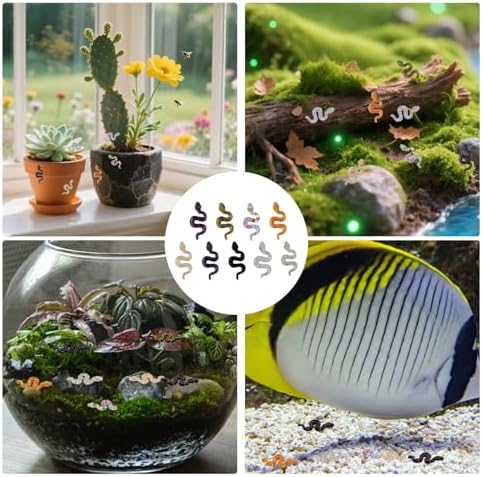 210pcs Mini Resin Snakes, Miniature Resin Animal Figurine, Tiny Fake Snakes