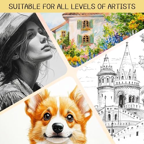 WINNER 9" x 12" Sketch Book 4 Pack, 400 Sheets Spiral Bound Art Sketchbook, 68lb/100gsm White Acid Free Drawing Pad, Sketching Doodling Drawing Writing Sketch Pad, Back to School Art Supplies, Yellow