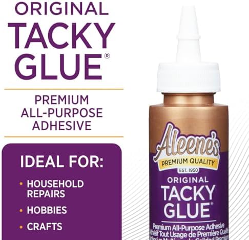 Aleene's Original Tacky Glue, All Purpose Adhesive, Perfect for Crafts and DIY Projects, Dries Fast and Clear, 2 fl oz 6-Pack