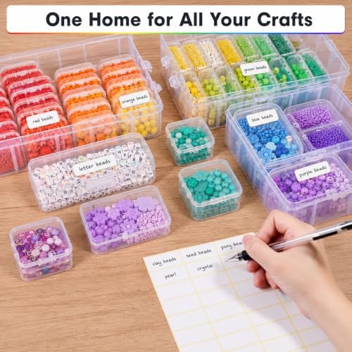 Bead Storage Organizer, 56 Containers, 3-Tier Stackable Case