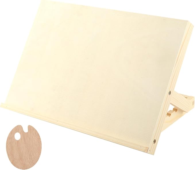 Adjustable Tabletop Easels with Paint Palette, Table Easel for Holding Drawing Paper Canvas Board, Portable Painting Sketching Desktop Easel