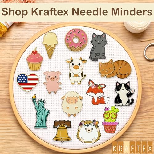 Kraftex Magnetic Needle Minder. Needleminder for Embroidery & Sewing. Cute Needlepoint Accessories. Magnetic Needle Holder for Cross Stitch. Cute Magnet Pin Gift