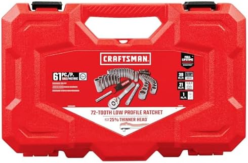 CRAFTSMAN Mechanics Tool Set, 3/8 Inch Drive, 61 Piece (CMMT45161)