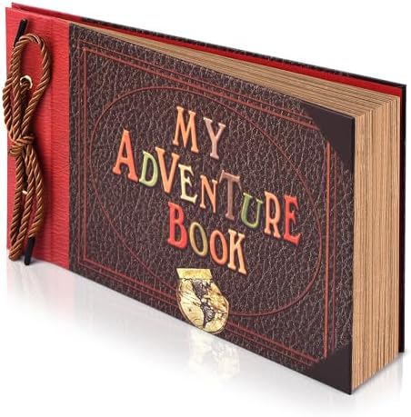Adventure Book Diary Photo Scrapbook, Hard Cover Movie Up Travel Scrapbook for Anniversary, Wedding, Travelling, Birthday, Christmas (My Adventure)