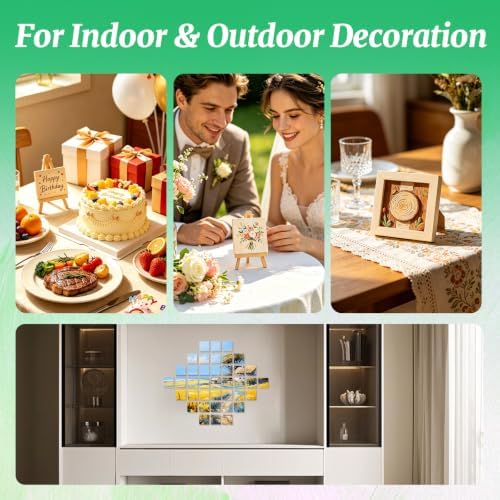 ESRICH 4x4 Inch Wood Panels, 9 Pack Square Craft Wood Canvas Boards, Blank Unfinished Wooden Art Board for DIY Art Creations Such as Painting, Acrylic Pouring, Resin, Burning, Collage, etc.