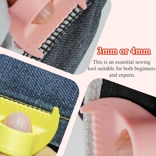 4Pcs Edge Stitch Lock and Sewing Gauge,3mm/4mm Edge Sewing Lockranding Tool
