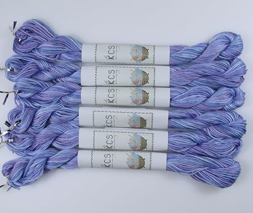 KCS Big skeins of 25 Meters Size 25 Color Variegated Cross Stitch Stranded Threads,6 skeins,4220