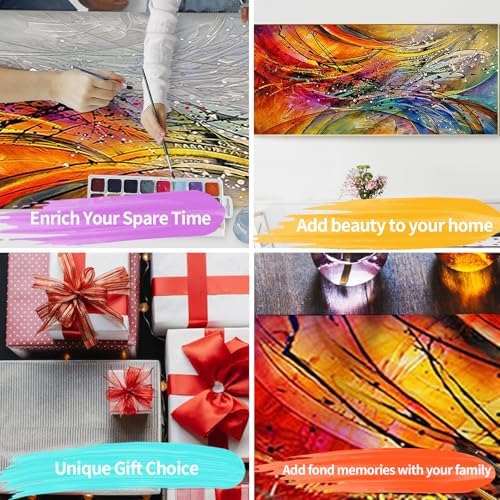 YALKIN Paint by Number for Adult Kits, DIY Abstract Oil Acrylic Painting Kits for Adults Beginners on Canvas for Home Wall Decor Gifts 40x90CM/15.8x35.4in (No Frame)