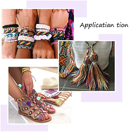 601Yards 0.5mm Nylon Sewing Thread Polyester Leather Cord White Beading String Macrame Cord Rope for DIY Necklace Bracelet Handcraft Leather Sewing Bookbinding